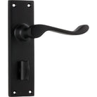 Door Lever Victorian Privacy Pair Matt Black H152xW42xP59mm in Matt Black