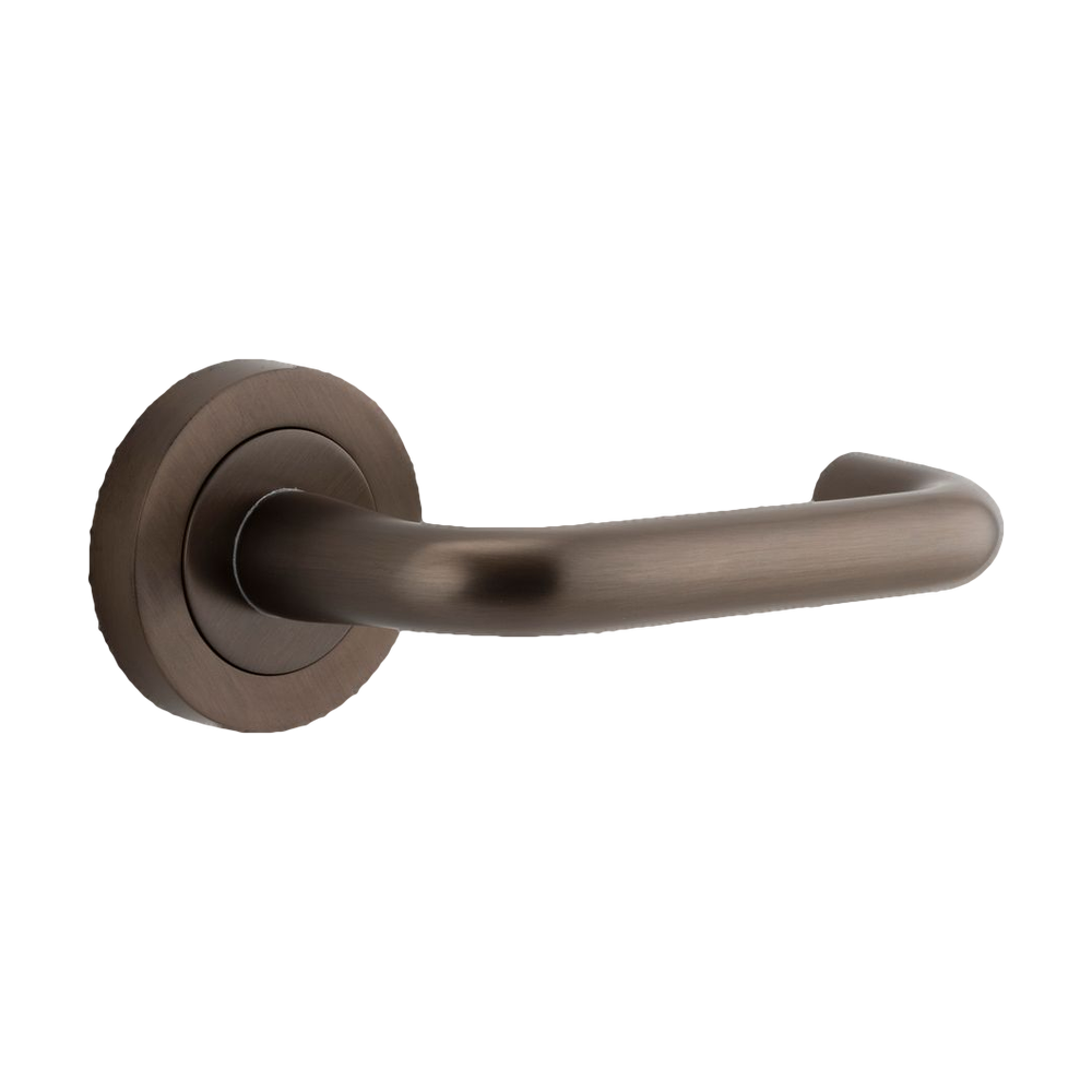 Iver Oslo Lever on Round Rose (Pair) — Signature Brass — LHTR20351