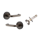 Iver Oslo Lever on Round Rose (Pair) — Signature Brass — LHTR20351KIBPRIV60