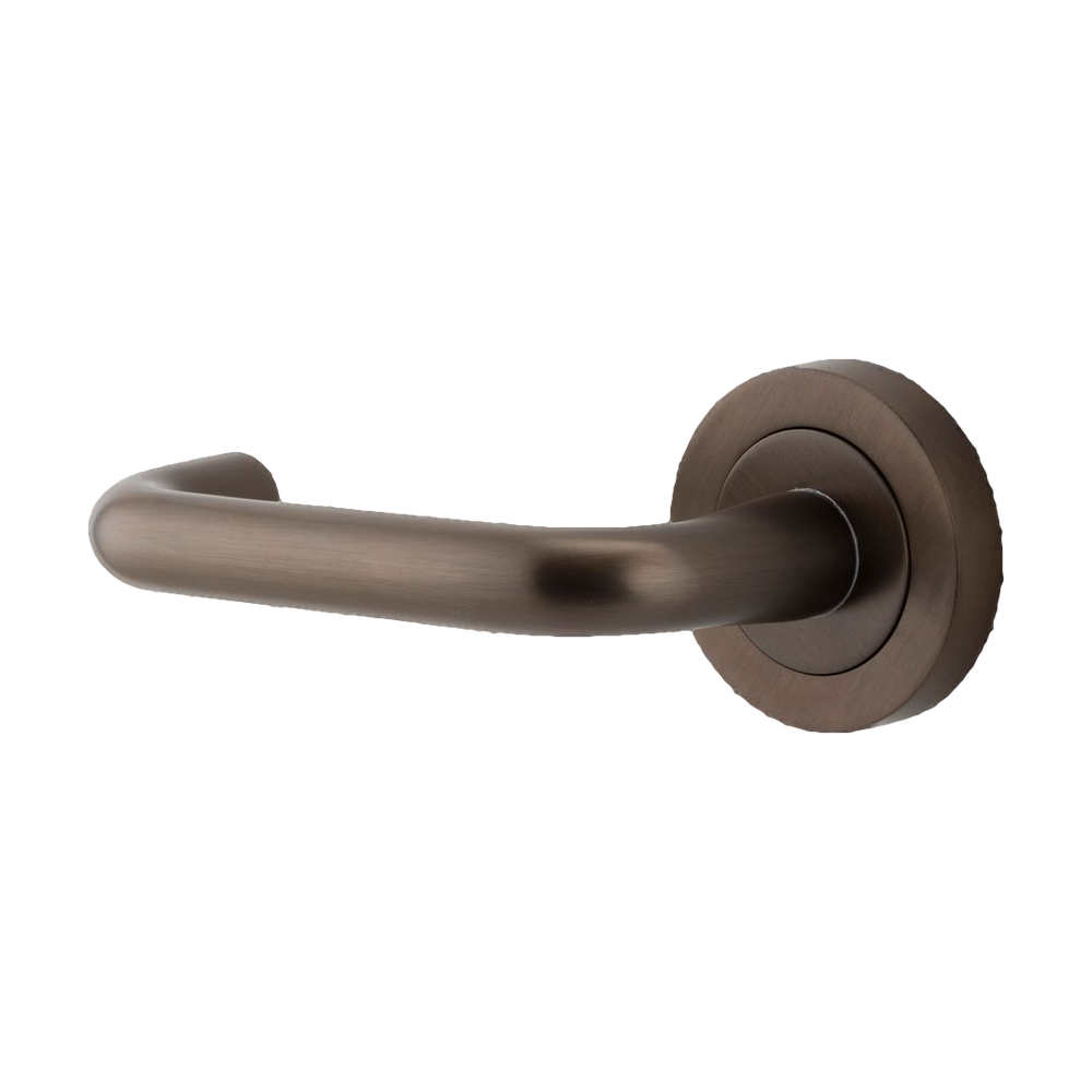 Iver Oslo Lever on Round Rose (Pair) — Signature Brass — LHTR20351LHF
