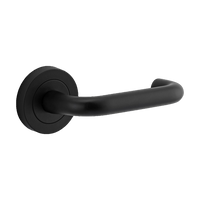 Iver Oslo Lever on Round Rose (Pair) — Matt Black — LHTR20353