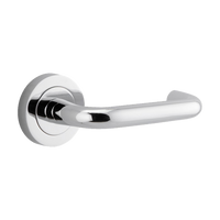 Iver Oslo Lever on Round Rose (Pair) — Polished Chrome — LHTR20354