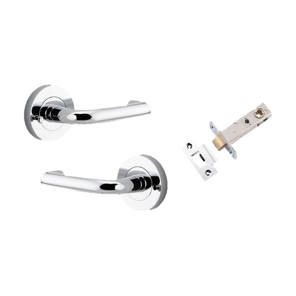 Iver Oslo Lever on Round Rose (Pair) — Polished Chrome — LHTR20354KIBPRIV60