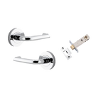 Iver Oslo Lever on Round Rose (Pair) — Polished Chrome — LHTR20354KIBPRIV60