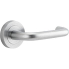 Door Lever Oslo Round Rose Pair Brushed Chrome D52xP57mm
(Latch/Lock Sold Separately) in Brushed Chrome