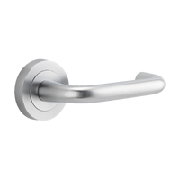 Iver Oslo Lever on Round Rose (Pair) — Brushed Chrome — LHTR20355
