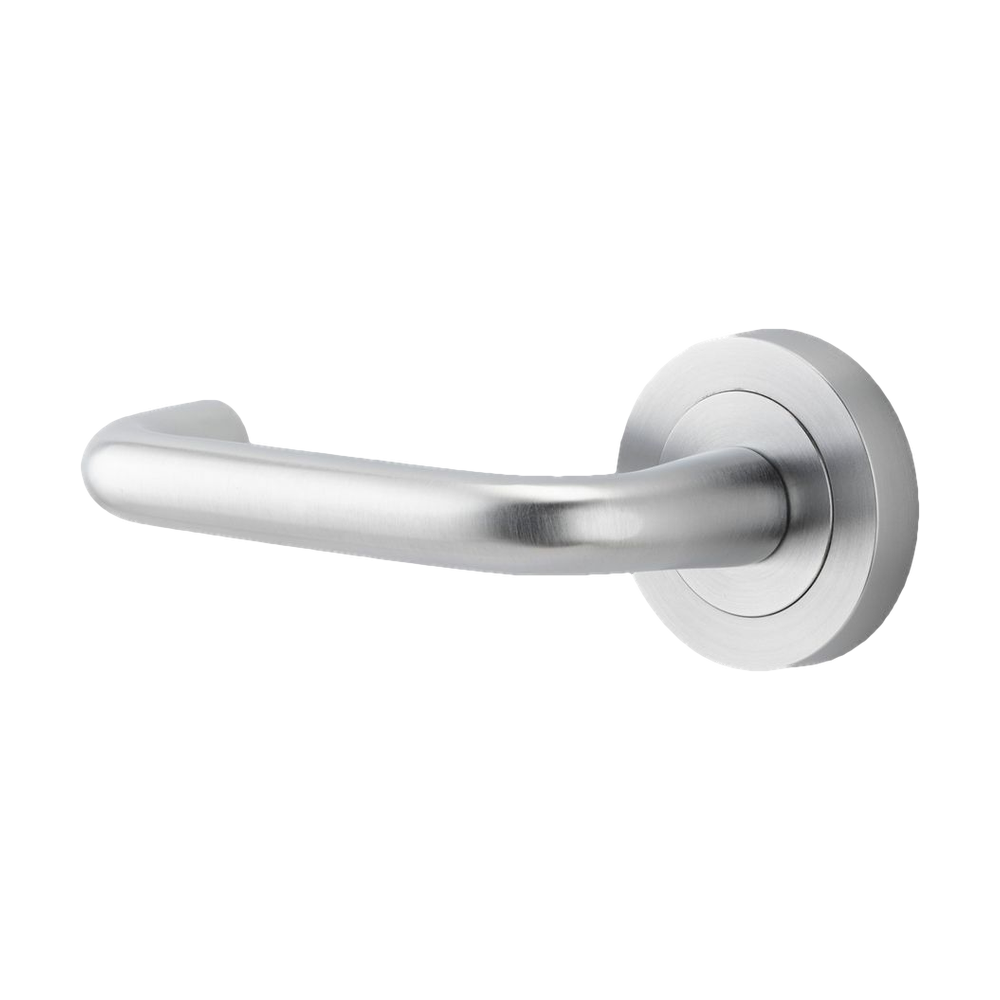 Iver Oslo Lever on Round Rose (Pair) — Brushed Chrome — LHTR20355LHF