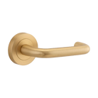 Iver Oslo Lever on Round Rose (Pair) — Brushed Brass — LHTR20356