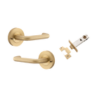 Iver Oslo Lever on Round Rose (Pair) — Brushed Brass — LHTR20356KIBPRIV60