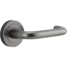 Door Lever Oslo Round Rose Pair Distressed Nickel D52xP57mm
(Latch/Lock Sold Separately) in Distressed Nickel