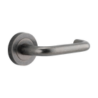 Iver Oslo Lever on Round Rose (Pair) — Distressed Nickel — LHTR20357