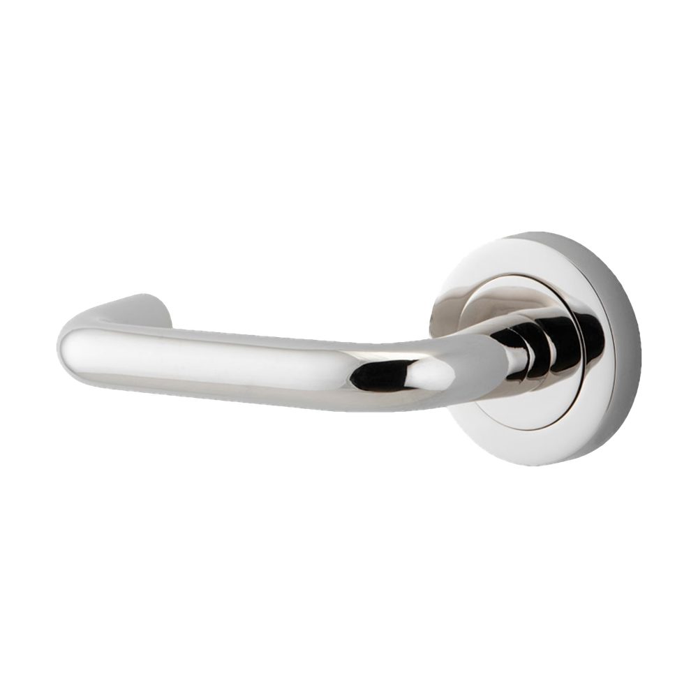 Iver Oslo Lever on Round Rose (Pair) — Polished Nickel — LHTR20358LHF