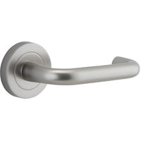 Door Lever Oslo Round Rose Pair Satin Nickel D52xP57mm
(Latch/Lock Sold Separately) in Satin Nickel