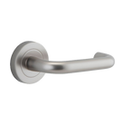 Iver Oslo Lever on Round Rose (Pair) — Satin Nickel — LHTR20359