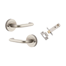 Iver Oslo Lever on Round Rose (Pair) — Satin Nickel — LHTR20359KIBPRIV60
