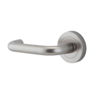 Iver Oslo Lever on Round Rose (Pair) — Satin Nickel — LHTR20359LHF