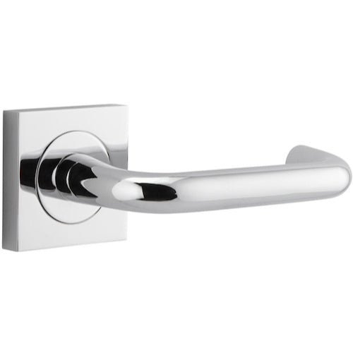 Door Lever Oslo Square Rose Pair Polished Chrome H52xW52xP57mm
(Latch/Lock Sold Separately) in Polished Chrome