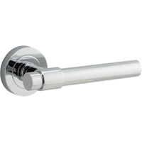 Door Lever Helsinki Round Rose Polished Chrome D52xP44mm
(Latch/Lock Sold Separately) in Polished Chrome