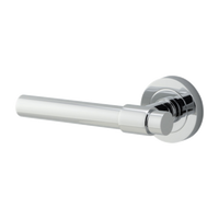 Door Lever Helsinki Rose Round Concealed Fix Left Hand Fixed Polished Chrome L137xP61mm BPD52mm in Polished Chrome