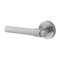 Door Lever Helsinki Rose Round Concealed Fix Left Hand Fixed Brushed Chrome L137xP61mm BPD52mm in Brushed Chrome