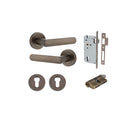 Door Lever Osaka Round Rose Signature Brass D52xP55mm Entrance Kit, Mortice Lock Euro Signature Brass CTC85mm Backset 60mm, Euro Cylinder Dual Function 5 Pin Signature Brass L65mm KA1, Escutcheon Euro Concealed Fix Round Pair Signature Brass D52xP1… in Signature Brass