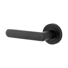 Door Lever Osaka Rose Round Concealed Fix Left Hand Fixed Matt Black L120xP55mm BPD52mm in Matt Black