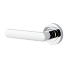 Door Lever Osaka Rose Round Concealed Fix Left Hand Fixed Polished Chrome L120xP55mm BPD52mm in Polished Chrome