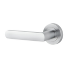 Door Lever Osaka Rose Round Concealed Fix Left Hand Fixed Brushed Chrome L120xP55mm BPD52mm in Brushed Chrome
