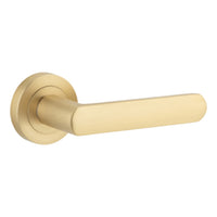 Door Lever Osaka Round Rose Brushed Brass D52xP55mm
(Latch/Lock Sold Separately) in Brushed Brass