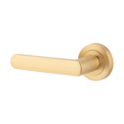 Door Lever Osaka Rose Round Concealed Fix Left Hand Fixed Brushed Brass L120xP55mm BPD52mm in Brushed Brass