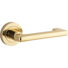 Door Lever Baltimore Return Round Rose Polished Brass D52xP58mm
(Latch/Lock Sold Separately) in Polished Brass