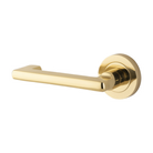 Door Lever Baltimore Return Rose Round Concealed Fix Left Hand Fixed Polished Brass L128xP57mm BPD52mm in Polished Brass