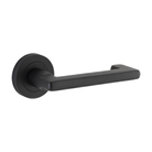 Door Lever Baltimore Return Rose Round Concealed Fix Right Hand Fixed Matt Black L128xP57mm BPD52mm in Matt Black
