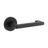 Door Lever Baltimore Return Round Rose Matt Black D52xP58mm
(Latch/Lock Sold Separately) in Matt Black