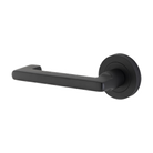 Door Lever Baltimore Return Rose Round Concealed Fix Left Hand Fixed Matt Black L128xP57mm BPD52mm in Matt Black