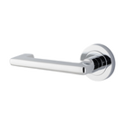Door Lever Baltimore Return Rose Round Concealed Fix Left Hand Fixed Polished Chrome L128xP57mm BPD52mm in Polished Chrome