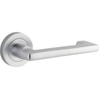 Door Lever Baltimore Return Round Rose Brushed Chrome D52xP58mm
(Latch/Lock Sold Separately) in Brushed Chrome