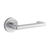 Door Lever Baltimore Return Round Rose Brushed Chrome D52xP58mm
(Latch/Lock Sold Separately) in Brushed Chrome
