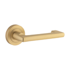 Door Lever Baltimore Return Rose Round Concealed Fix Right Hand Fixed Brushed Brass L128xP57mm BPD52mm in Brushed Brass