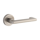 Door Lever Baltimore Return Rose Round Concealed Fix Right Hand Fixed Satin Nickel L128xP57mm BPD52mm in Satin Nickel