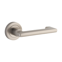 Door Lever Baltimore Return Round Rose Satin Nickel D52xP58mm
(Latch/Lock Sold Separately) in Satin Nickel