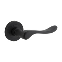Door Lever Stirling Round Rose Matt Black D52xP64mm
(Latch/Lock Sold Separately) in Matt Black