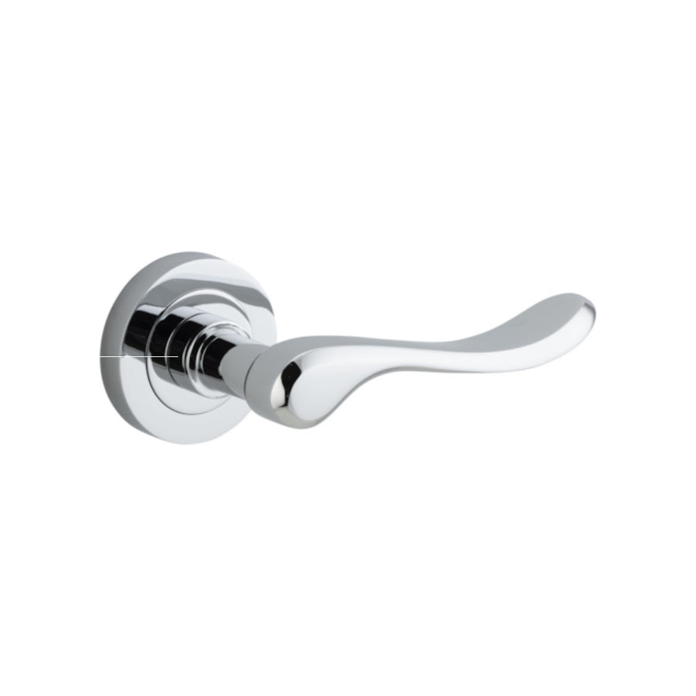 Door Lever Stirling Round Rose Polished Chrome D52xP64mm

(Latch/Lock Sold Separately) in Polished Chrome