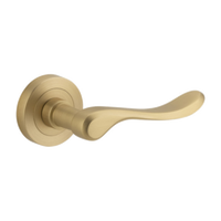 Door Lever Stirling Round Rose Brushed Brass D52xP64mm
(Latch/Lock Sold Separately) in Brushed Brass