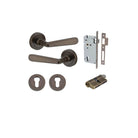 Door Lever Copenhagen Round Rose Signature Brass D52xP61mm Entrance Kit, Mortice Lock Euro Signature Brass CTC85mm Backset 60mm, Euro Cylinder Dual Function 5 Pin Signature Brass L65mm KA1, Escutcheon Euro Concealed Fix Round Pair Signature Brass D… in Si