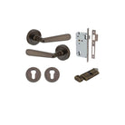 Door Lever Copenhagen Round Rose Signature Brass D52xP61mm Entrance Kit, Mortice Lock Euro Signature Brass CTC85mm Backset 60mm, Euro Cylinder Key Thumb 6 Pin Signature Brass L70mm KA1, Escutcheon Euro Concealed Fix Round Pair Signature Brass D52x… in Sig