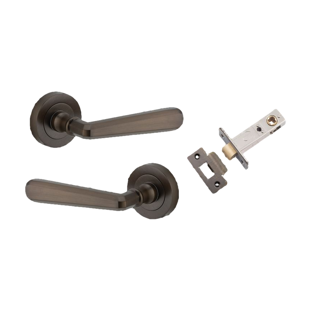 Iver Copenhagen Lever on Round Rose (Pair) — Signature Brass — LHTR20801KIBPRIV60