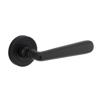 Iver Copenhagen Lever on Round Rose (Pair) — Matt Black — LHTR20803