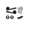 Door Lever Copenhagen Round Rose Matt Black D52xP61mm Entrance Kit, Mortice Lock Euro Matt Black CTC85mm Backset 60mm, Euro Cylinder Key Thumb 6 Pin Matt Black L70mm KA1, Escutcheon Euro Concealed Fix Round Pair Matt Black D52xP10mm in Matt Black