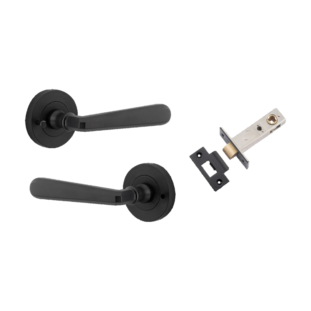 Iver Copenhagen Lever on Round Rose (Pair) — Matt Black — LHTR20803KIBPRIV60